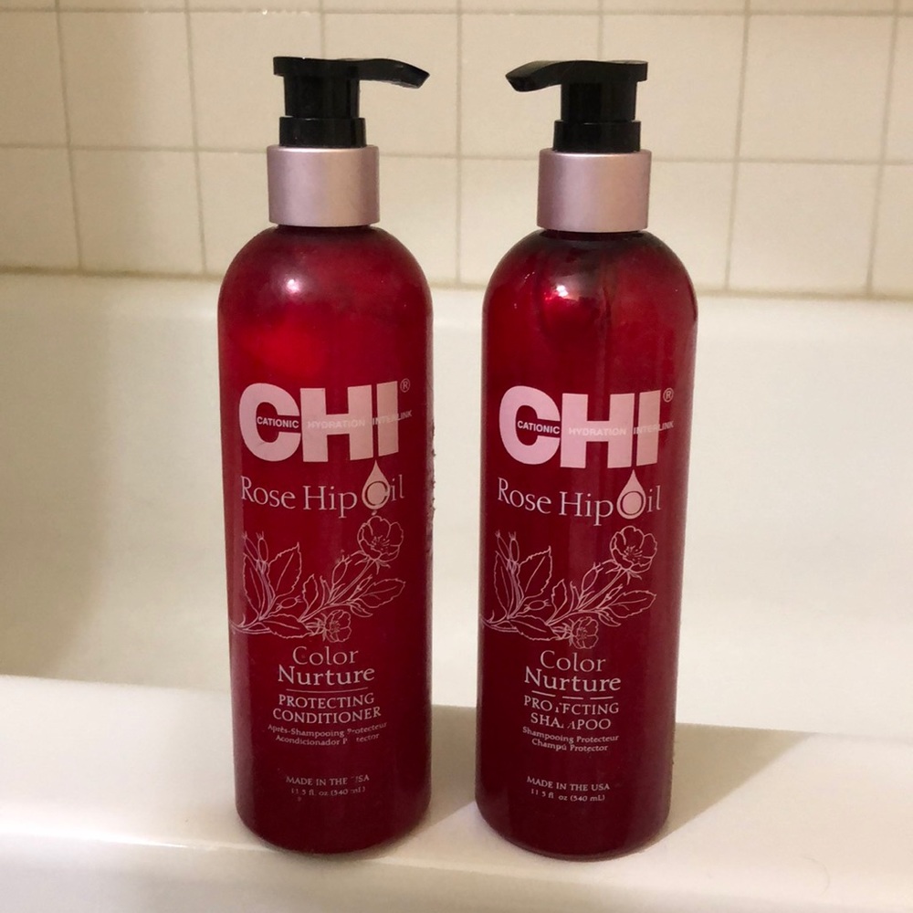 CHI Rose hip oil shampoo and conditioner